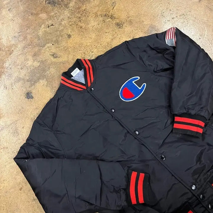 [BUNJANG] Champion Black Varsity Jacket / [정품/L] 챔피온 블랙 바시티 자켓