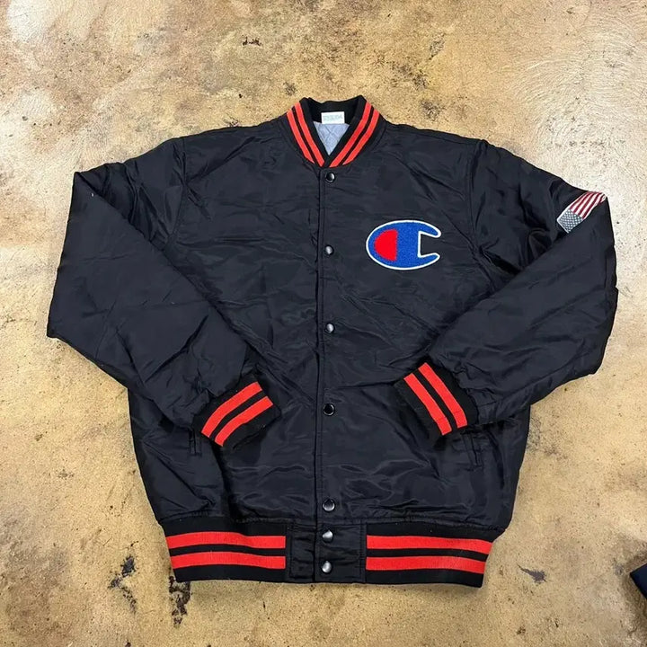 [BUNJANG] Champion Black Varsity Jacket / [정품/L] 챔피온 블랙 바시티 자켓