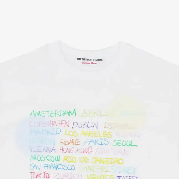 [BUNJANG] TheMuseumVisitor City Drawing Graphic T-Shirt White L / (택O새제품) 더뮤지엄비지터 시티 드로잉 그래픽 티셔츠 화이트 L