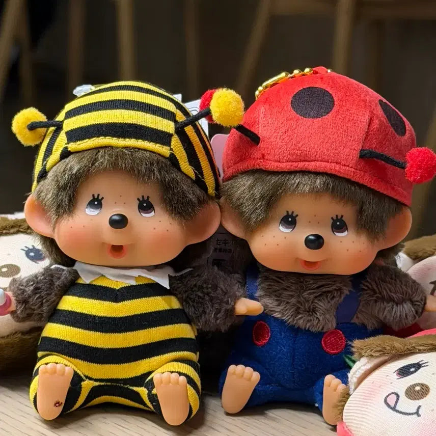 [BUNJANG] Monchhichi Bee or Ladybug Costume Keychain Doll / 몬치치키링 인형 (꿀벌or무당벌레)