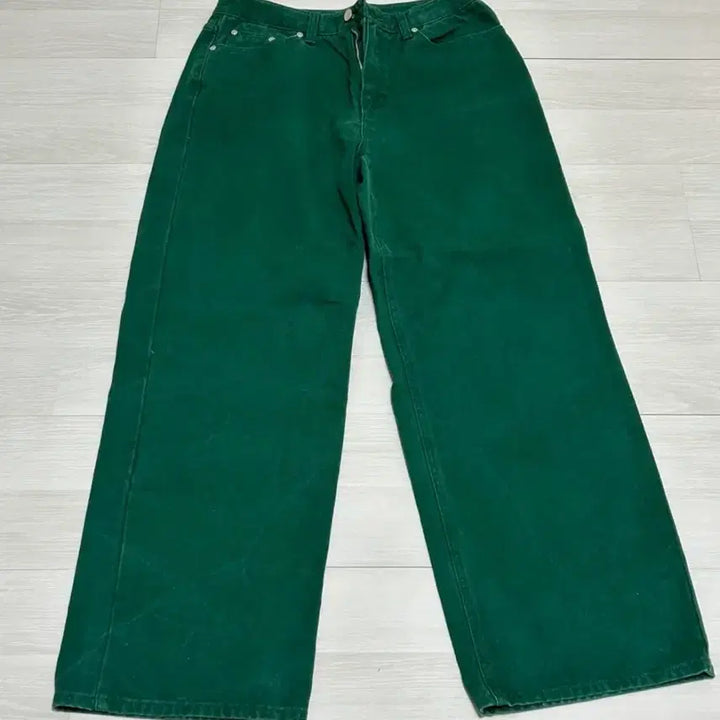 [BUNJANG] Signature Denim Pants Green M / 시그니처 데님팬츠 그린 M