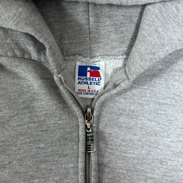 [BUNJANG] 90s Russell Athletic Grey Hoodie Zip-up / (L) 90s 빈티지 러셀 애슬레틱 그레이 후드집업