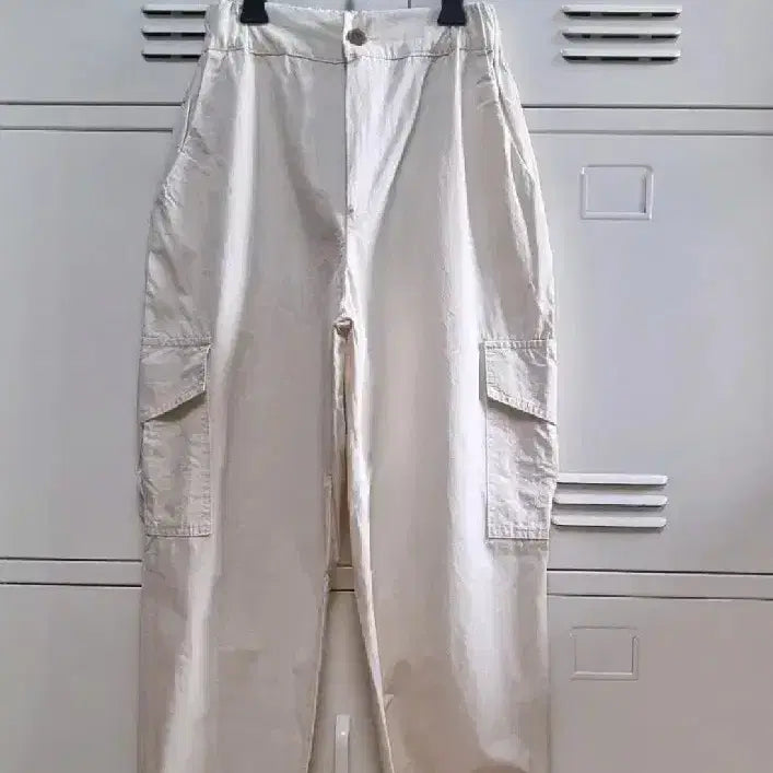 [BUNJANG] Banding Cotton Cargo Pants - Ivory / 밴딩 면 카고 팬츠 - 아이보리
