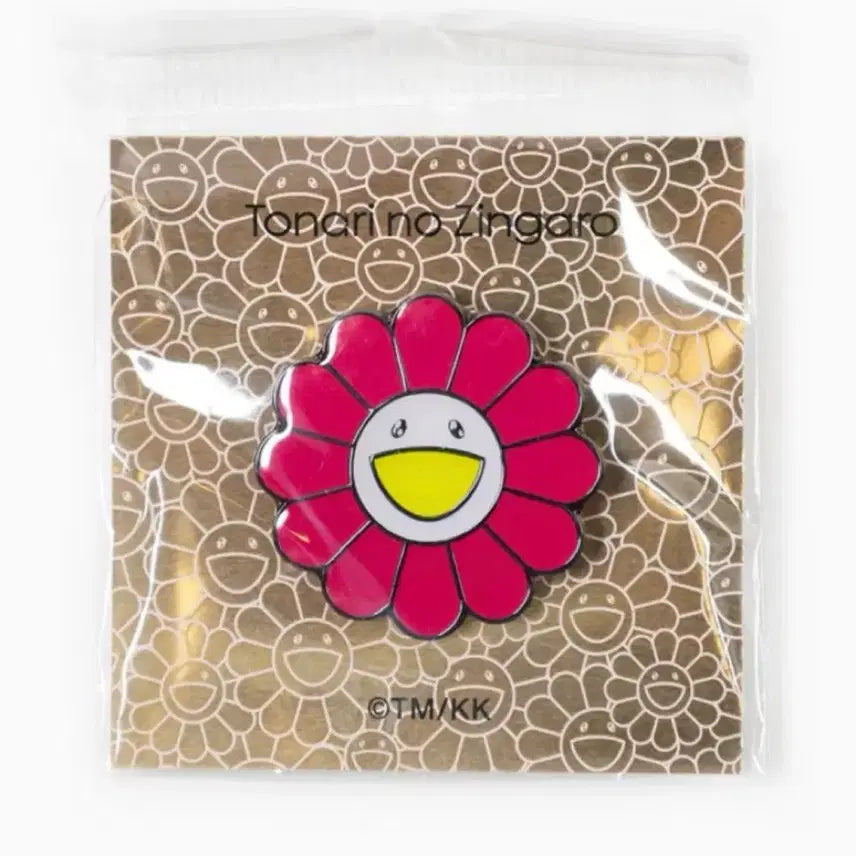 [BUNJANG] Takashi Murakami Flower Badge Magenta 37mm / 무라카미 다카시 플라워 37mm 뱃지 마젠타