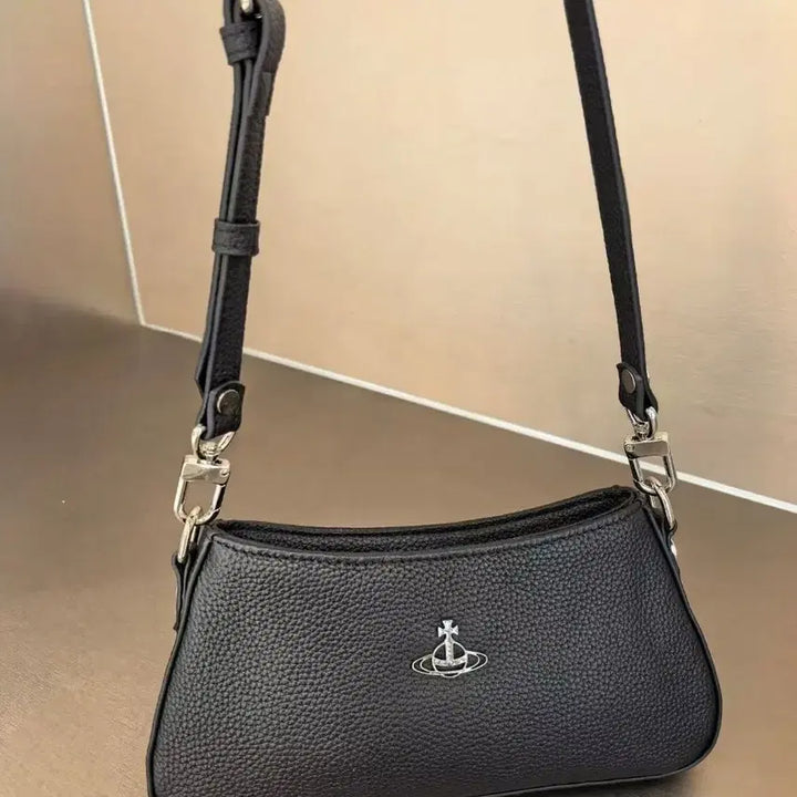 [BUNJANG] Vivienne Westwood Black Shoulder Bag with Silver Logo / 비비안웨스트우드 가방