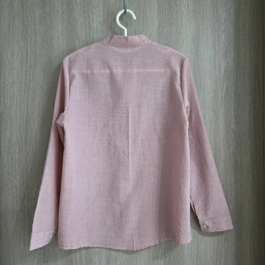 [BUNJANG] Pink Henry Neck Shirt 55 / 깔끔한 핑크 헨리넥 셔츠 55