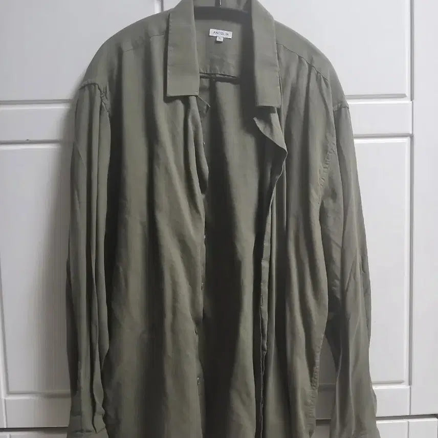 [BUNJANG] Annoblee Open Collar Linen Shirt Khaki XL / 아노블리어 오픈카라 린넨 셔츠 카키 xl
