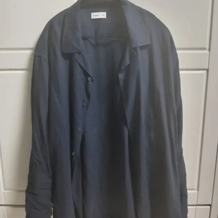 [BUNJANG] Anovlier Open Collar Linen Shirt Navy XL / 아노블리어 오픈카라 린넨 셔츠 네이비 xl