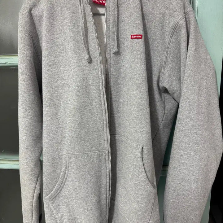 [BUNJANG] Supreme Small Box Logo Hoodie Grey L / 슈프림 스몰박스 후드집업 L