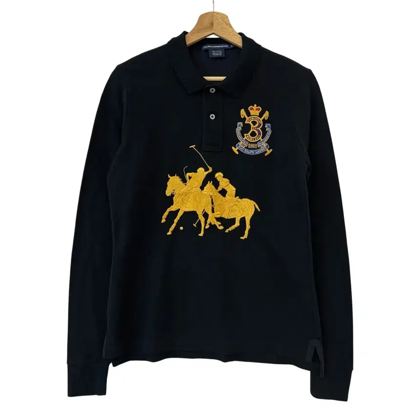 [BUNJANG] Ralph Lauren Sport Embroidered Long Sleeve Black L / 랄프로렌스포츠 자수 롱 슬리브 블랙 L 정품