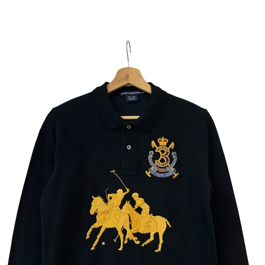 [BUNJANG] Ralph Lauren Sport Embroidered Long Sleeve Black L / 랄프로렌스포츠 자수 롱 슬리브 블랙 L 정품