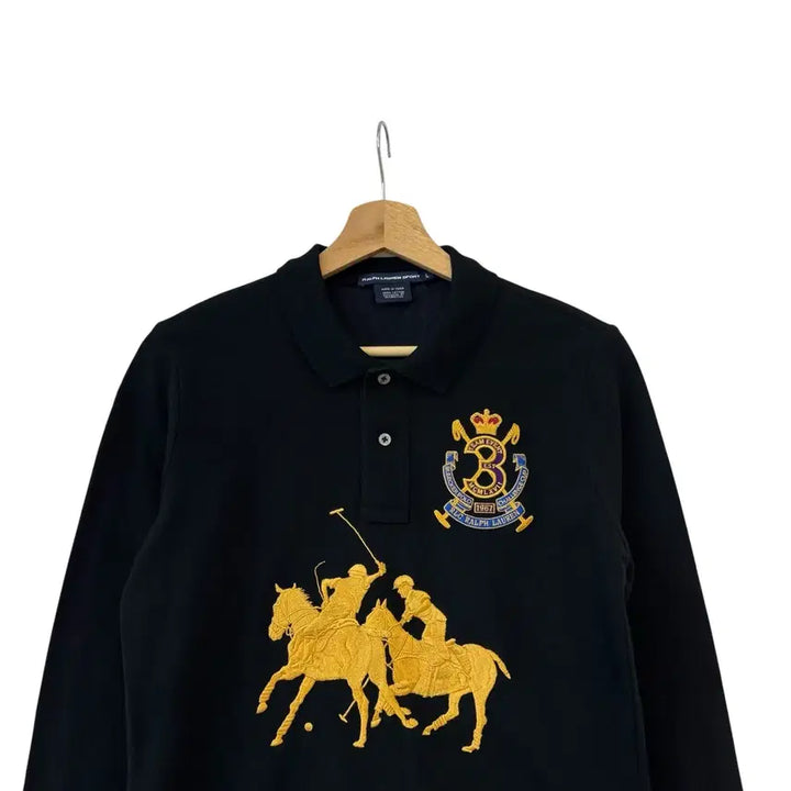 [BUNJANG] Ralph Lauren Sport Embroidered Long Sleeve Black L / 랄프로렌스포츠 자수 롱 슬리브 블랙 L 정품