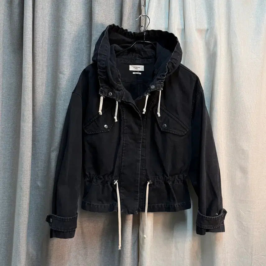 [BUNJANG] Isabel Marant Étoile Black Cotton Hooded Work Jacket / [FREE] 이자벨마랑 에뚜왈 숏 블랙 후드 야상 워크자켓