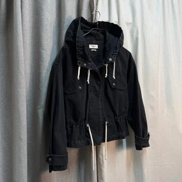 [BUNJANG] Isabel Marant Étoile Black Cotton Hooded Work Jacket / [FREE] 이자벨마랑 에뚜왈 숏 블랙 후드 야상 워크자켓