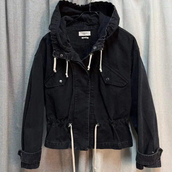 [BUNJANG] Isabel Marant Étoile Black Cotton Hooded Work Jacket / [FREE] 이자벨마랑 에뚜왈 숏 블랙 후드 야상 워크자켓