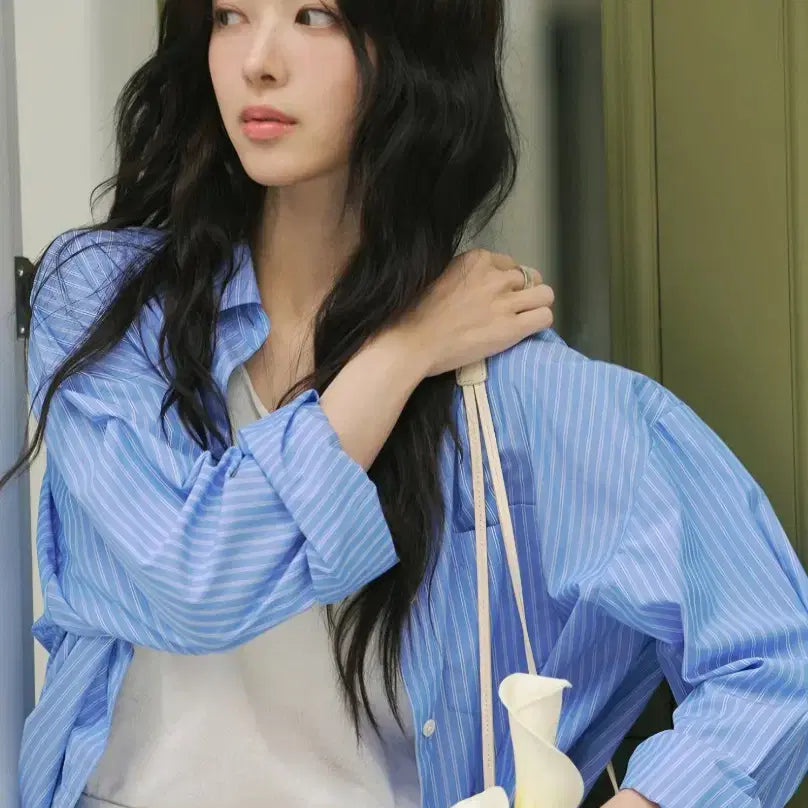 [BUNJANG] Siyaju Oversized Lounge Shirt Light Blue / (새상품)시야쥬 오버핏 라운지st 셔츠