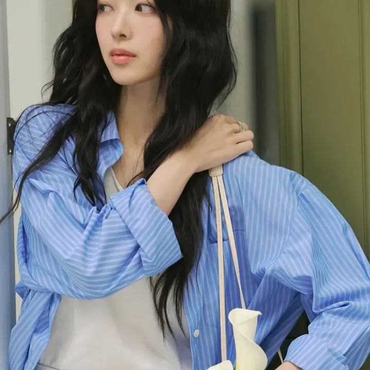 [BUNJANG] Siyaju Oversized Lounge Shirt Light Blue / (새상품)시야쥬 오버핏 라운지st 셔츠