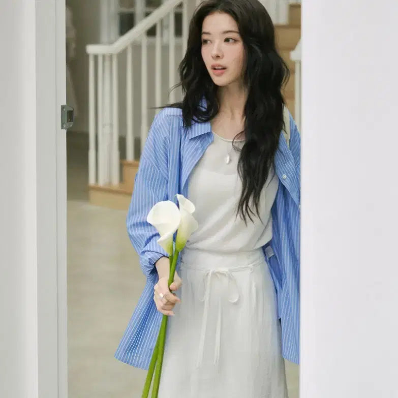 [BUNJANG] Siyaju Oversized Lounge Shirt Light Blue / (새상품)시야쥬 오버핏 라운지st 셔츠