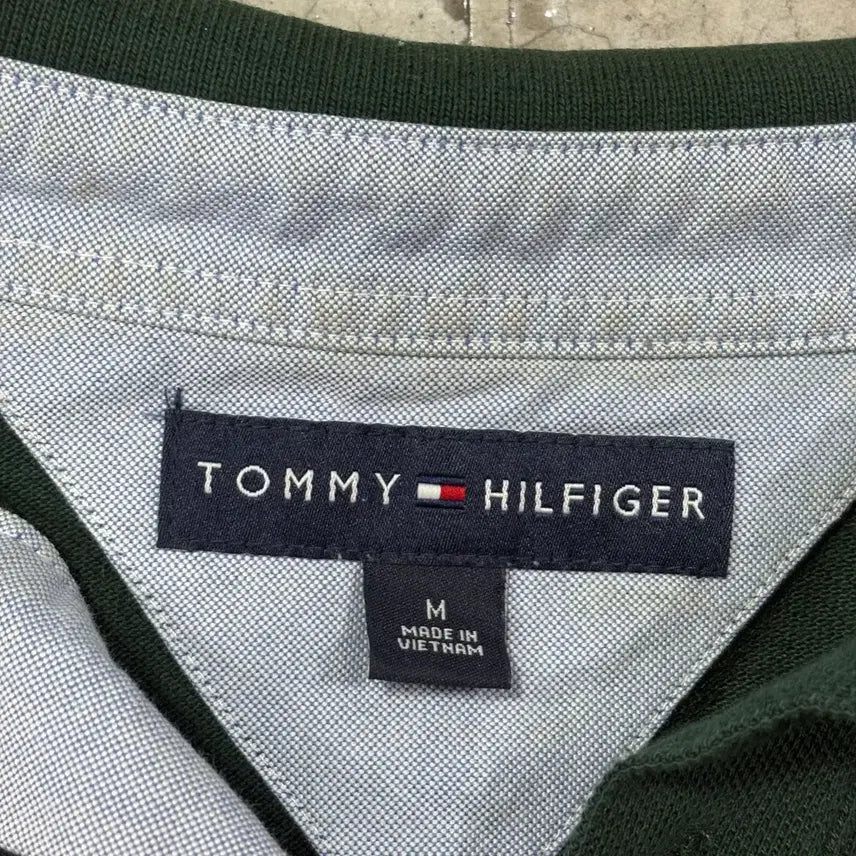 [BUNJANG] Tommy Hilfiger Long Sleeve Polo Shirt Green / 타미힐피거 긴팔 카라티셔츠 녹색 / b4