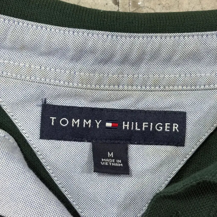 [BUNJANG] Tommy Hilfiger Long Sleeve Polo Shirt Green / 타미힐피거 긴팔 카라티셔츠 녹색 / b4