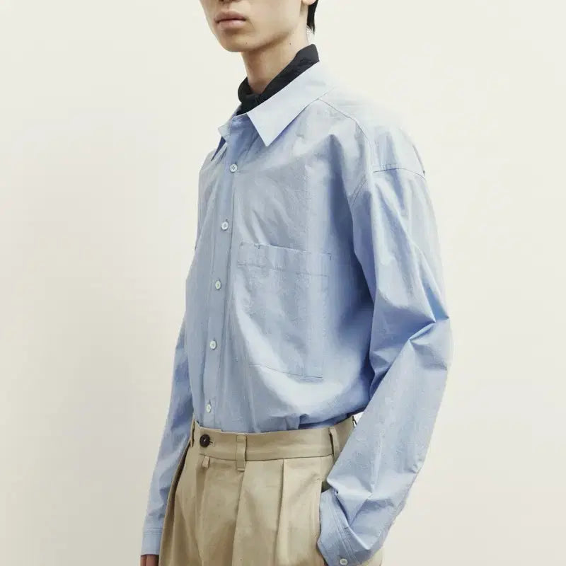 [BUNJANG] YOUTH CRIB Loose Shirt Light Blue / 유스 크리즈 루즈 셔츠 라이트블루