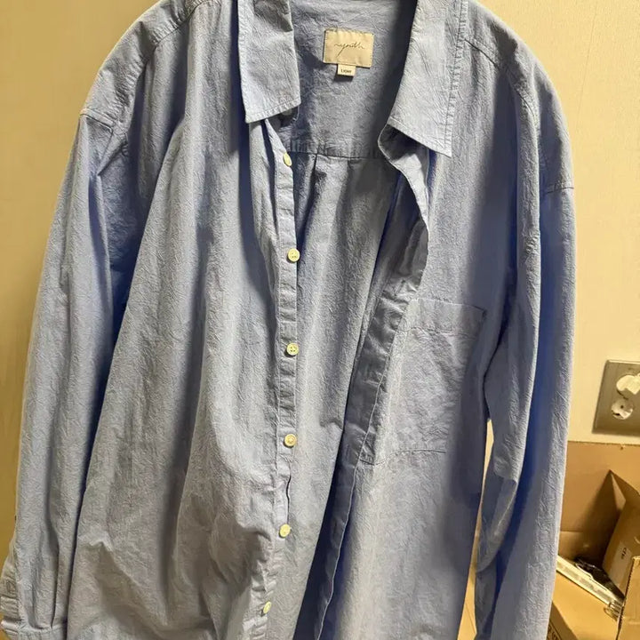 [BUNJANG] YOUTH CRIB Loose Shirt Light Blue / 유스 크리즈 루즈 셔츠 라이트블루