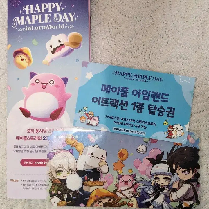 [BUNJANG] MapleStory Lotte World Admission Goods - Leaflet Ticket, Unused Ride Ticket / 메이플 롯데월드 입장 굿즈 / 리플렛 티켓 미사용 탑승권