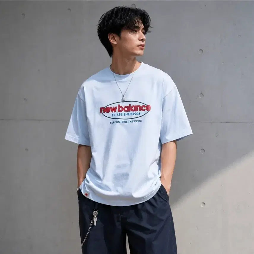 [BUNJANG] New Balance Uni Graphic White Short Sleeve T-Shirt / 뉴발란스 유니그래픽 화이트 반팔