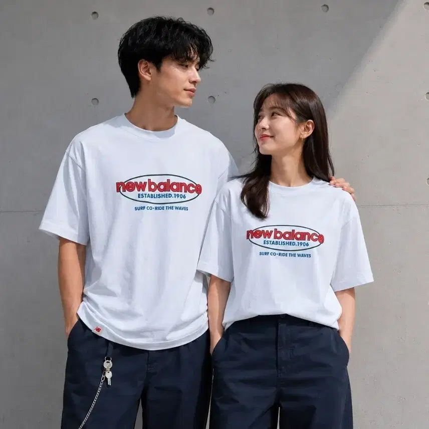 [BUNJANG] New Balance Uni Graphic White Short Sleeve T-Shirt / 뉴발란스 유니그래픽 화이트 반팔