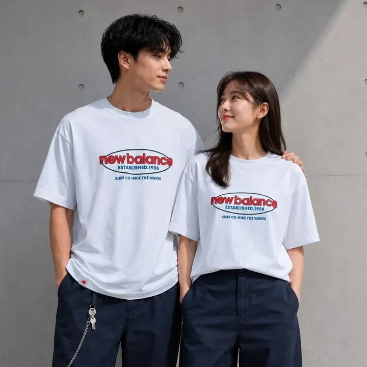 [BUNJANG] New Balance Uni Graphic White Short Sleeve T-Shirt / 뉴발란스 유니그래픽 화이트 반팔