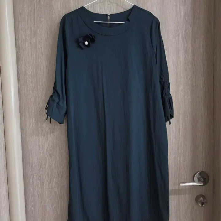 [BUNJANG] Dark Green Shirring Sleeve Dress / 다크 그린 셔링 소매 원피스 55