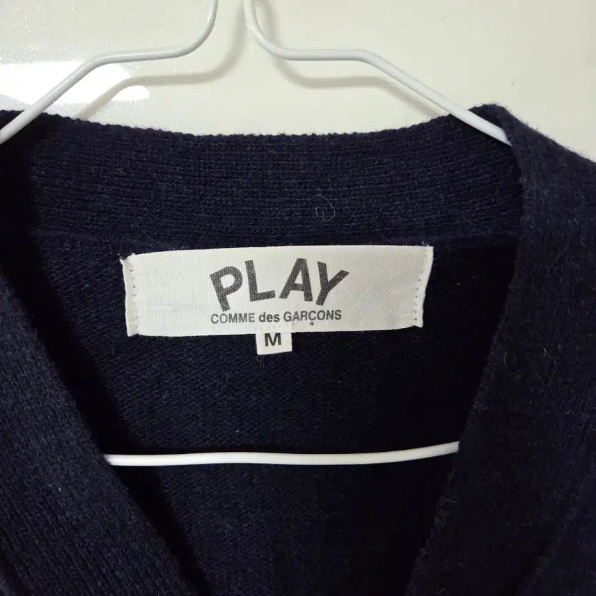 [BUNJANG] Comme des Garçons Dark Navy Heart Logo Cardigan / 꼼데가르송 다크네이비 하트 가디건