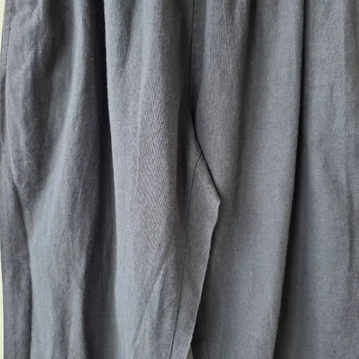 [BUNJANG] Navy Linen Semi-Wide Fit Pants / S/밴딩 네이비 린넨 팬츠
