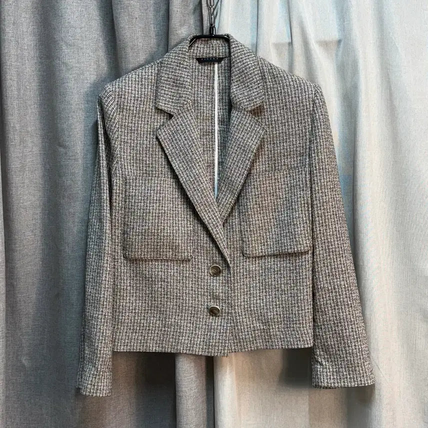[BUNJANG] SISLEY Tweed Linen Blend Crop Jacket / [M] 시슬리 트위드 린넨 혼방 크롭 자켓