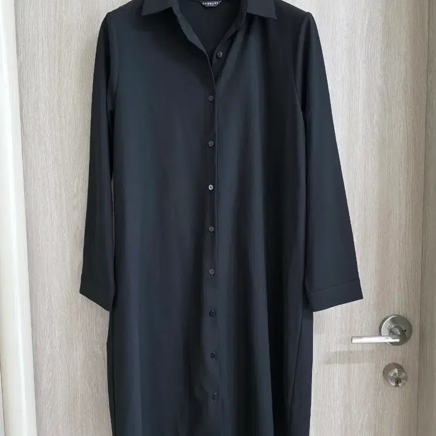 [BUNJANG] Black Long Shirt Dress / 블랙 셔츠 롱 원피스 55, 66