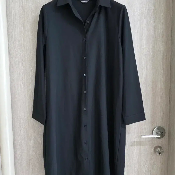 [BUNJANG] Black Long Shirt Dress / 블랙 셔츠 롱 원피스 55, 66
