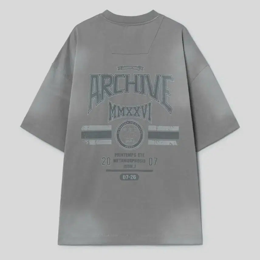 [BUNJANG] Juun.J Archive Football Oversized Short Sleeve T-Shirt - Light Grey / [s] 준지 ARCHIVE 풋볼 오버핏 숏슬리브 - 라이트 그레이 새상품