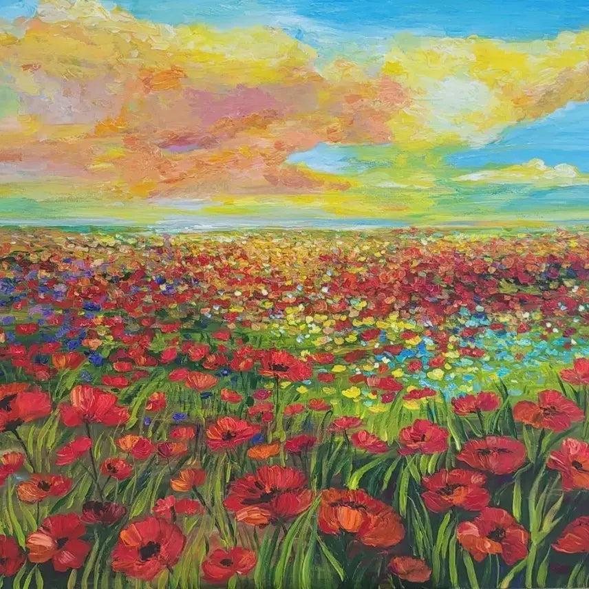 [BUNJANG] Vibrant Floral Oil Painting - "Bloom Amidst Fragrant Breezes" / 향기로운 바람사이로 피어난