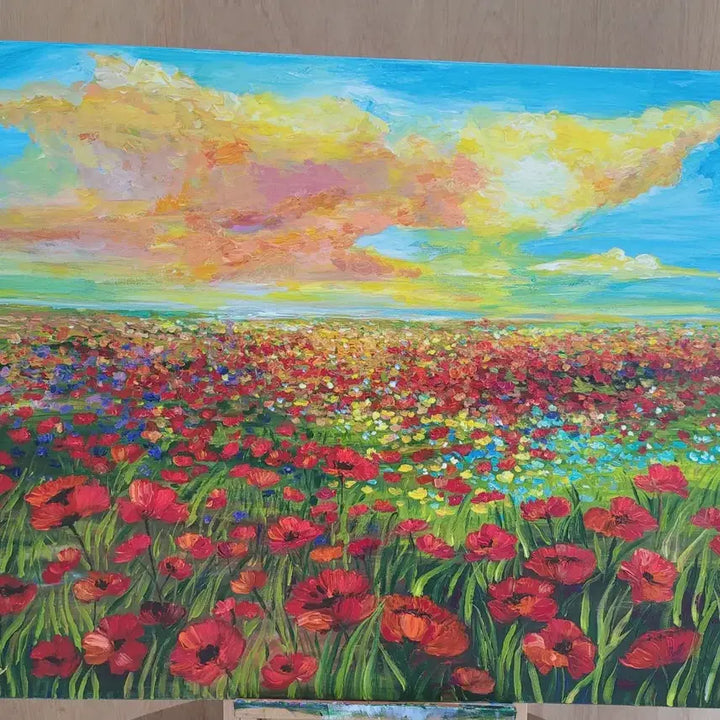 [BUNJANG] Vibrant Floral Oil Painting - "Bloom Amidst Fragrant Breezes" / 향기로운 바람사이로 피어난