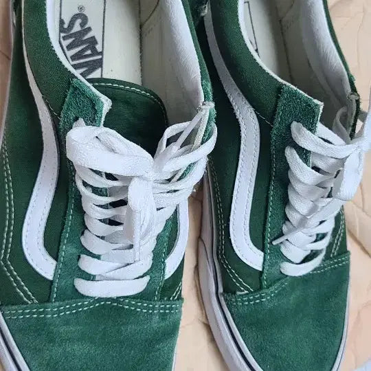 [BUNJANG] Vans Old Skool Green Suede Sneakers / 반스 올드스쿨 그린 스니커즈 팝니다