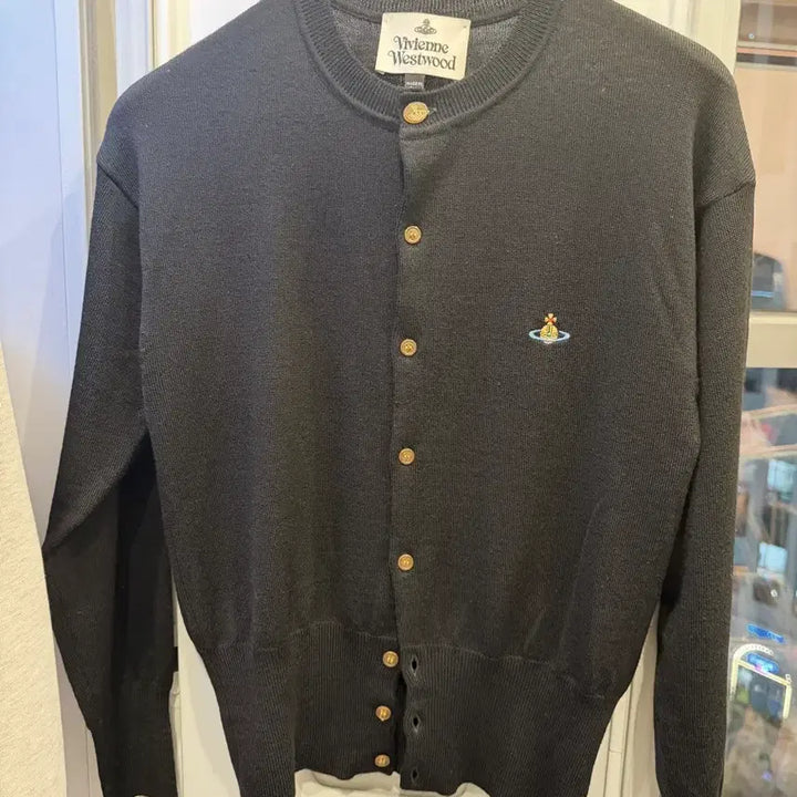 [BUNJANG] Vivienne Westwood Black Logo Cardigan (Size S) / 비비안웨스트우드 블랙 가디건 S 정품