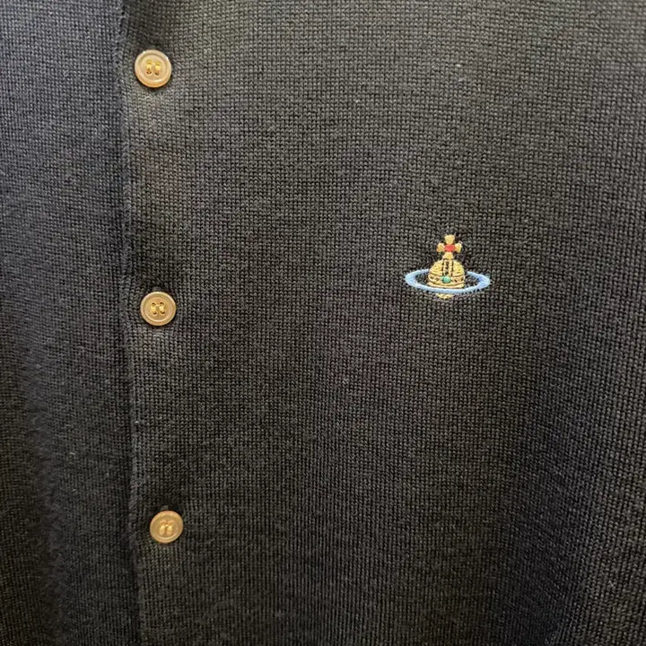 [BUNJANG] Vivienne Westwood Black Logo Cardigan (Size S) / 비비안웨스트우드 블랙 가디건 S 정품