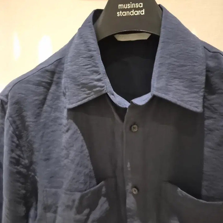 [BUNJANG] Zara Open Collar Short Sleeve Shirt Navy Large / ZARA 오픈카라 반팔 셔츠 네이비 라지 100사이즈