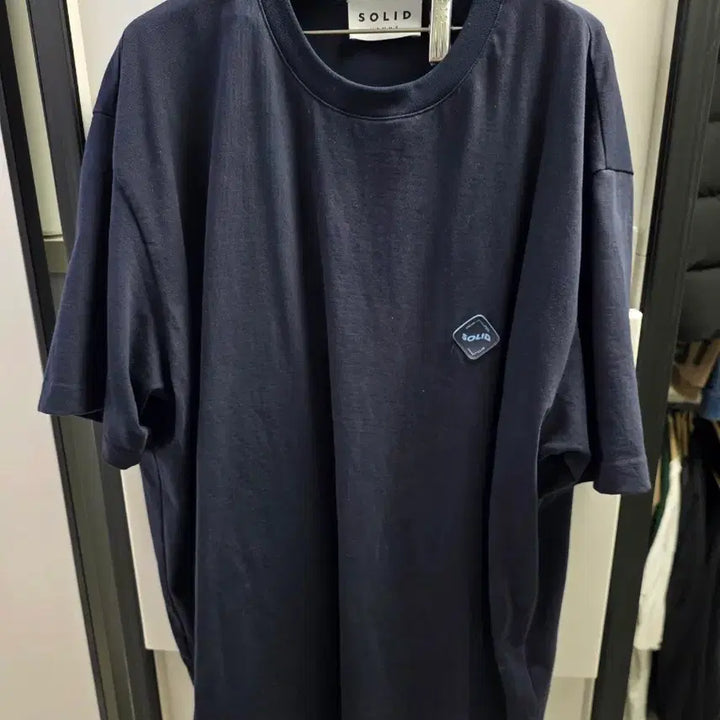 [BUNJANG] Solid Homme Navy Short Sleeve T-Shirt Size 52 / 솔리드 옴므 네이비 반팔 티셔츠 52