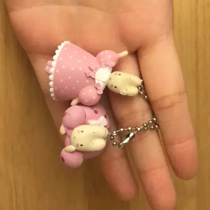 [BUNJANG] Sanrio Hello Kitty Marron Cream Keychain Strap Figure Set (Classic Japanese Style) / (세트)일본고전풍 키티 친구 마론크림 키링 스트랩 피규어 똥사이즈