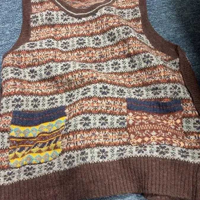 [BUNJANG] Thursday Island Pattern Knit Brown / Thursday Island 패턴 니트 브라운