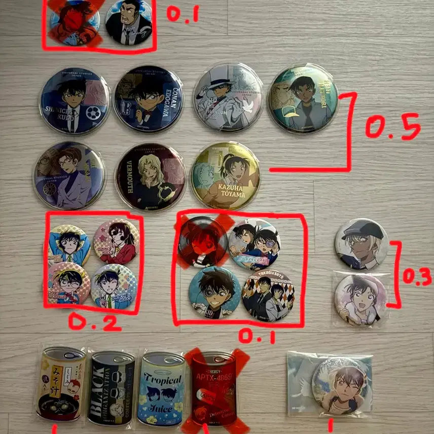 [BUNJANG] Detective Conan Canned Badges / 명탐정 코난 캔뱃지