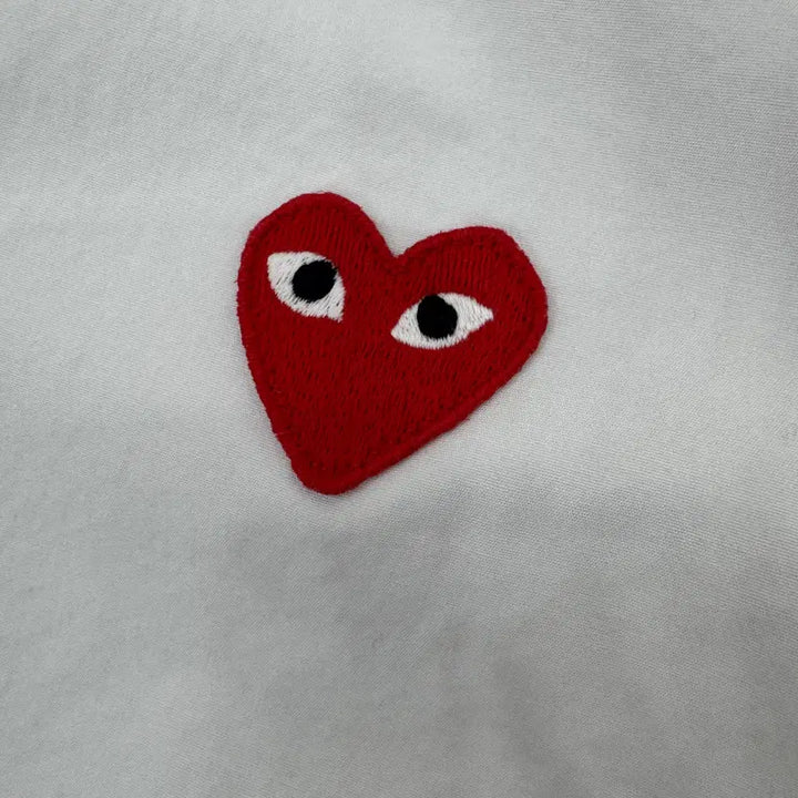 [BUNJANG] Comme des Garçons Red Heart Patch White Shirt / M 꼼데가르송 레드와펜 화이트 남방 셔츠