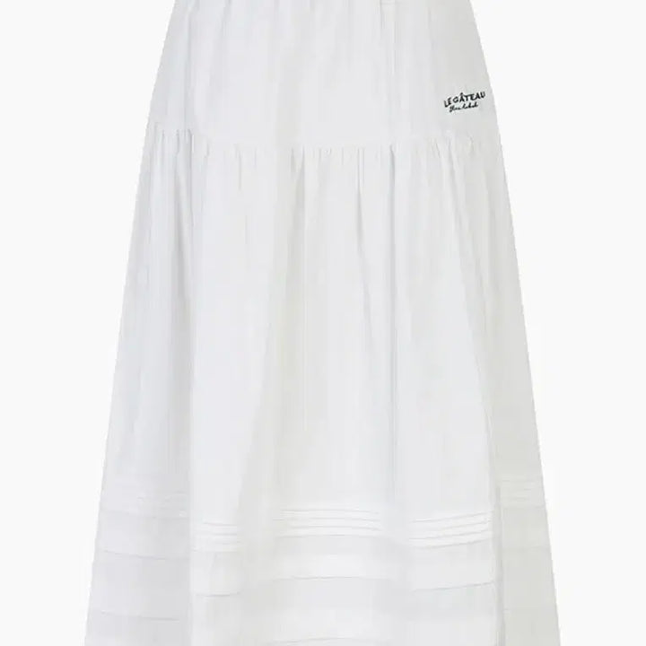 [BUNJANG] EGOIST Pintuck Lace Banding Skirt White / 에고이스트 핀턱 레이스 밴딩 스커트 화이트