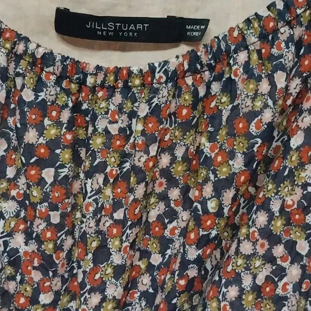 [BUNJANG] JILLSTUART 55 Flower Pattern Puff Sleeve Long Dress / 질스튜어트 55 플라워 패턴 롱 원피스 퍼프 반팔